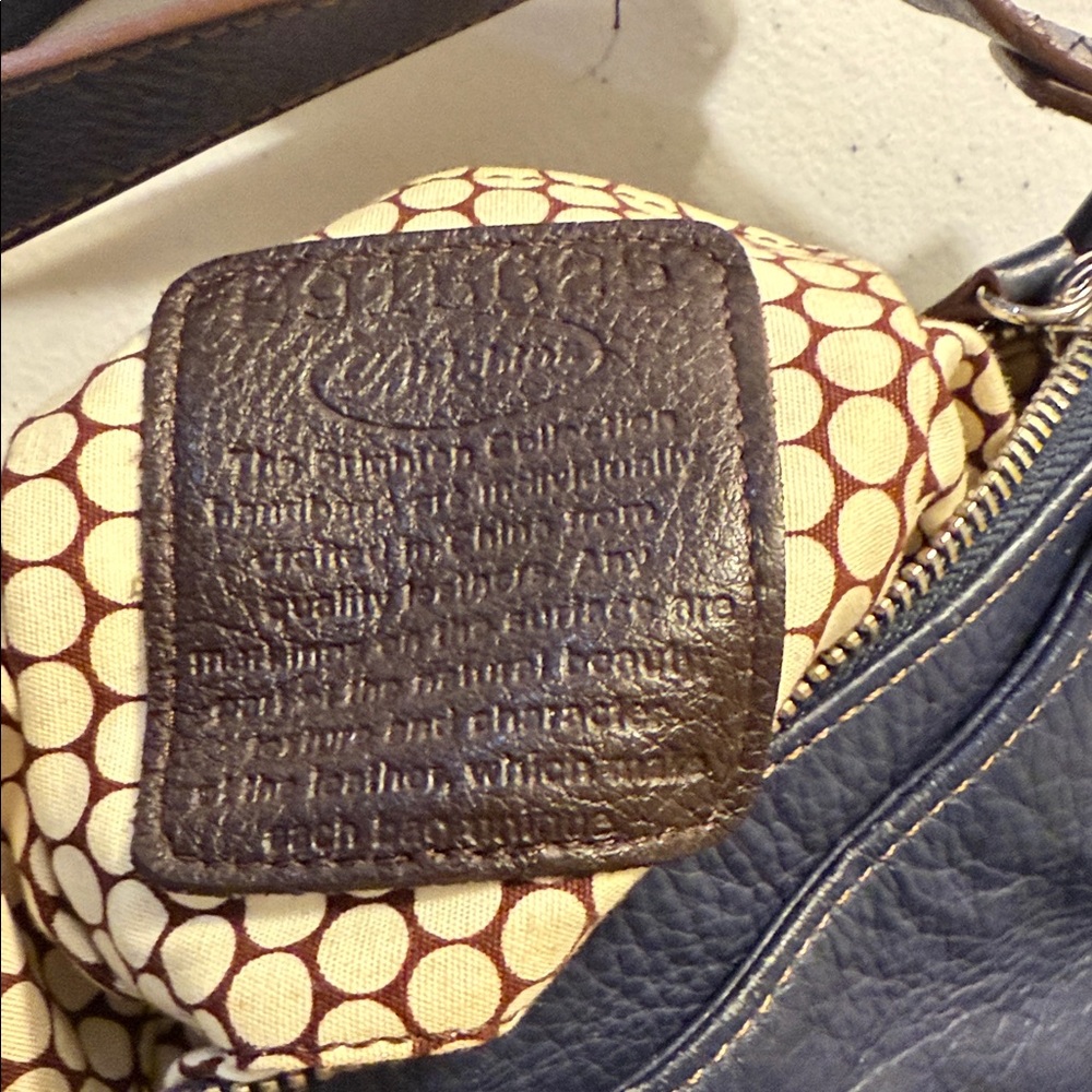 Brighton Dark Blue Leather Shoulder Bag - Picture 2 of 5